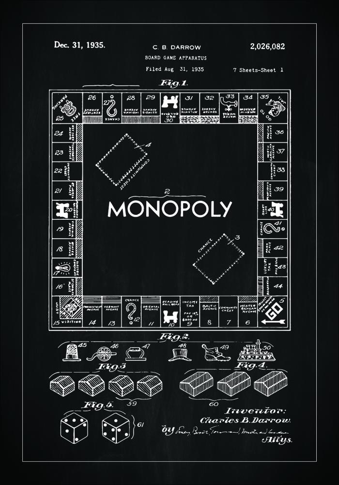 Patentinis brėžinys - Monopolis viduje - Juodas Įrašai