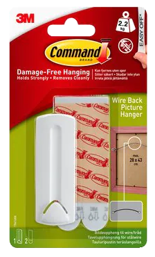 3M Command Paveikslo laikiklis kam Viela Baltas - 2,2 kg