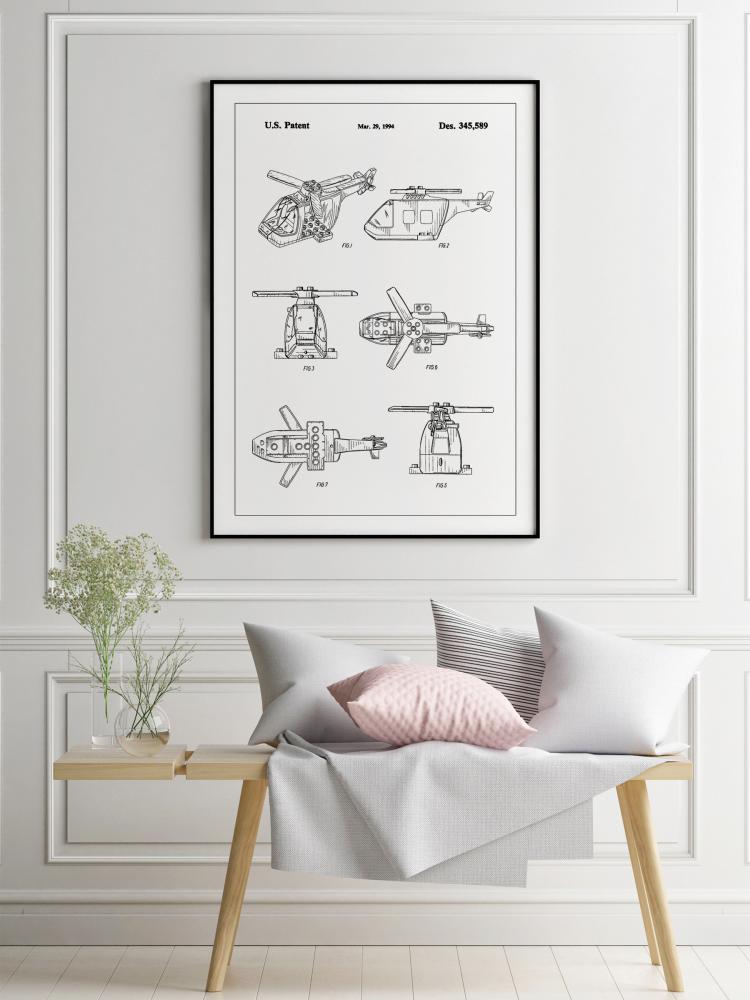 Patent Print - Lego Helicopter - White Įrašai