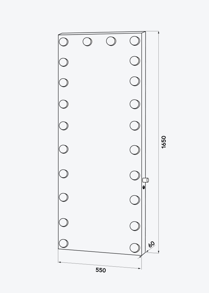 KAILA Veidrodis pušis LED Sidabras 55x165 cm