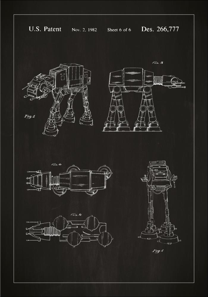 Patentinis brėžinys - Star Wars - Walker - Juodas Įrašai