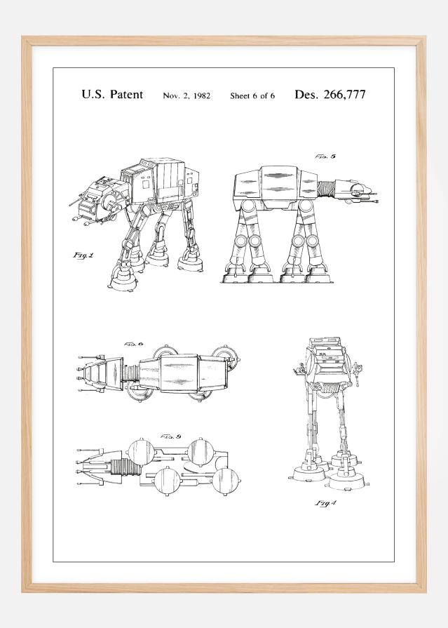 Patentinis brėžinys - Star Wars - Walker - Baltas Įrašai