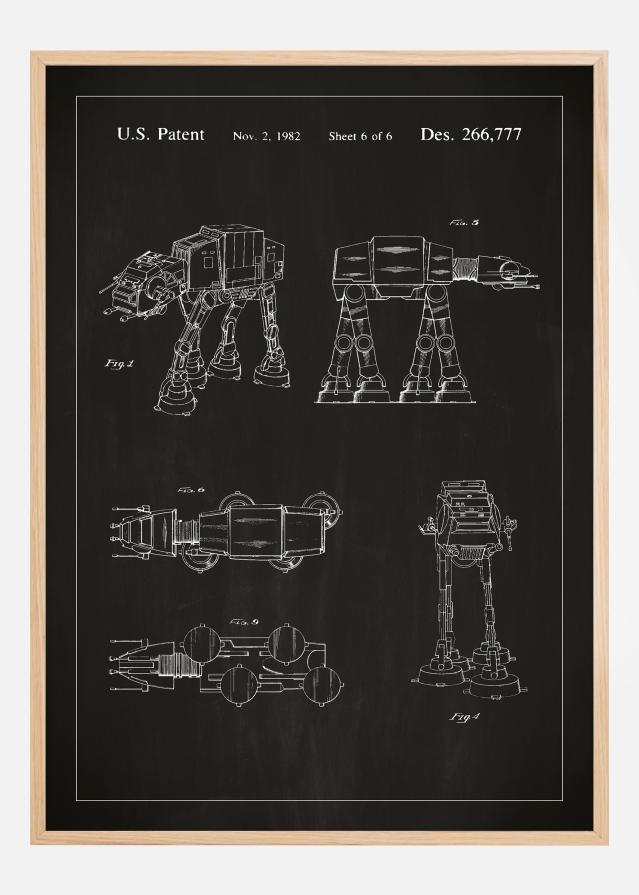 Patentinis brėžinys - Star Wars - Walker - Juodas Įrašai