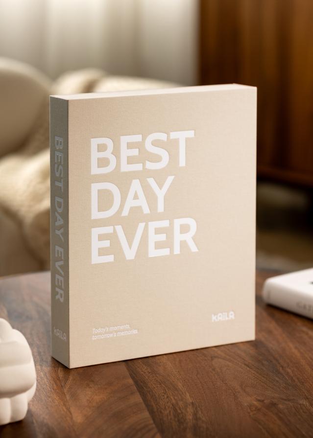 KAILA BEST DAY EVER Creme - Coffee Table Photo Album (60 Juodi Puslapiai)