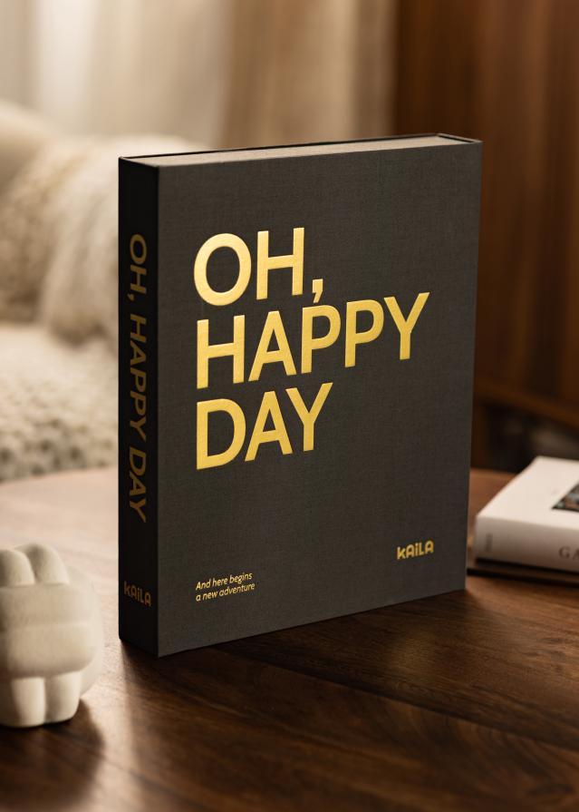 KAILA OH HAPPY DAY Black - Coffee Table Photo Album (60 Juodi Puslapiai)