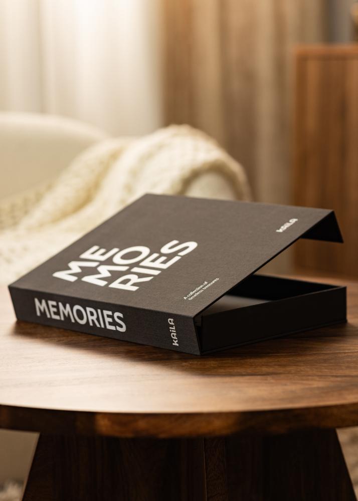 KAILA MEMORIES Black/White - Coffee Table Photo Album (60 Juodi puslapiai)