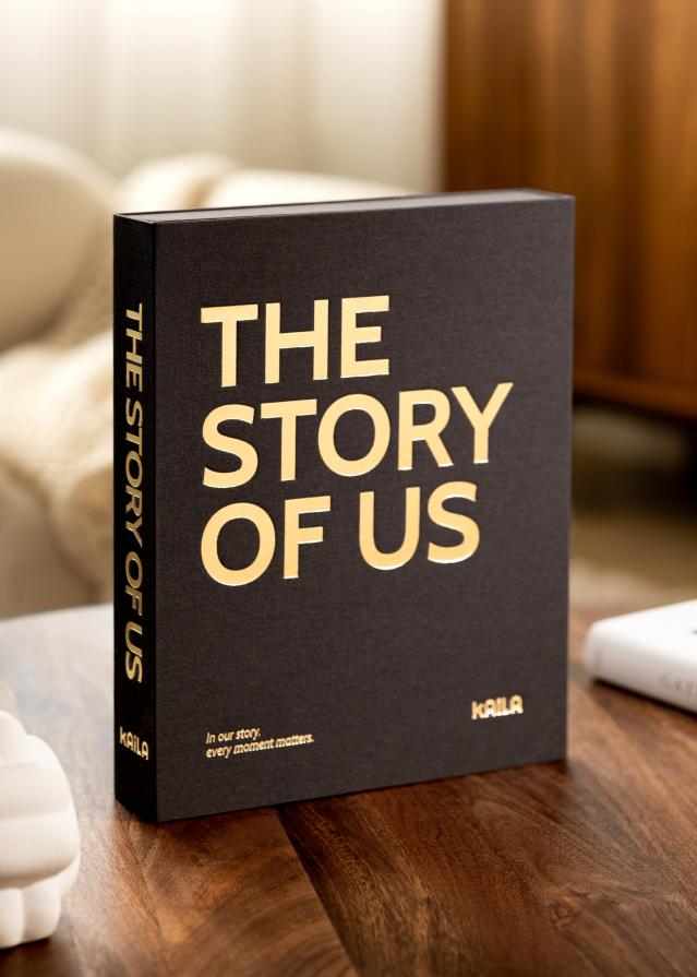 KAILA THE STORY OF US Creme - Coffee Table Photo Album (60 Juodi puslapiai)