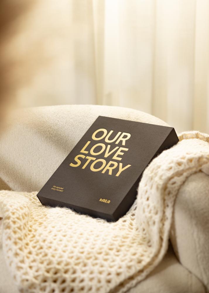 KAILA OUR LOVE STORY Black - Coffee Table Photo Album (60 Juodi puslapiai)