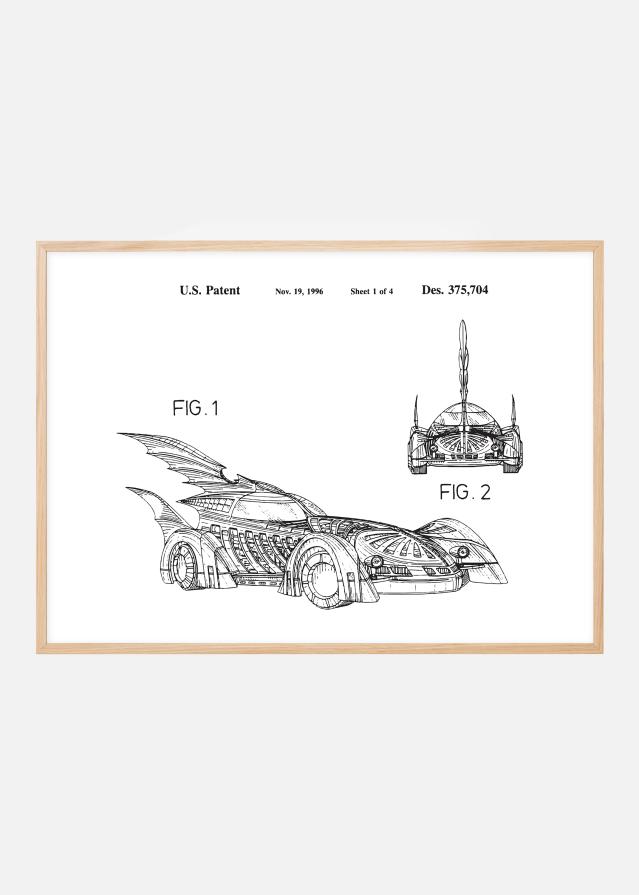 Patentinis brėžinys - Batman - Batmobile 1996 viduje Įrašai