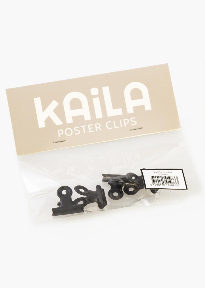 KAILA Įrašai Clip Black 20 mm - 4-p