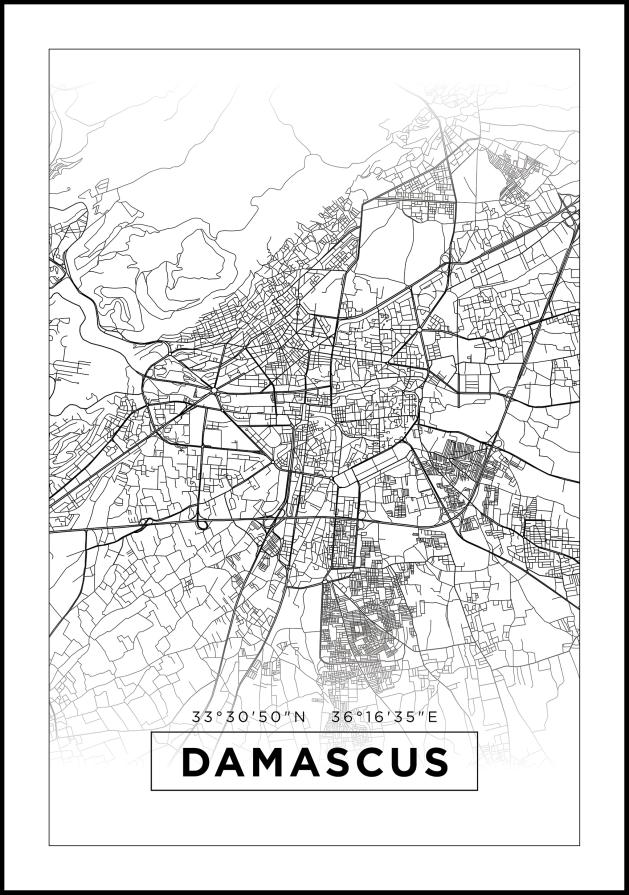 Žemėlapis - Damascus - Baltas Įrašai