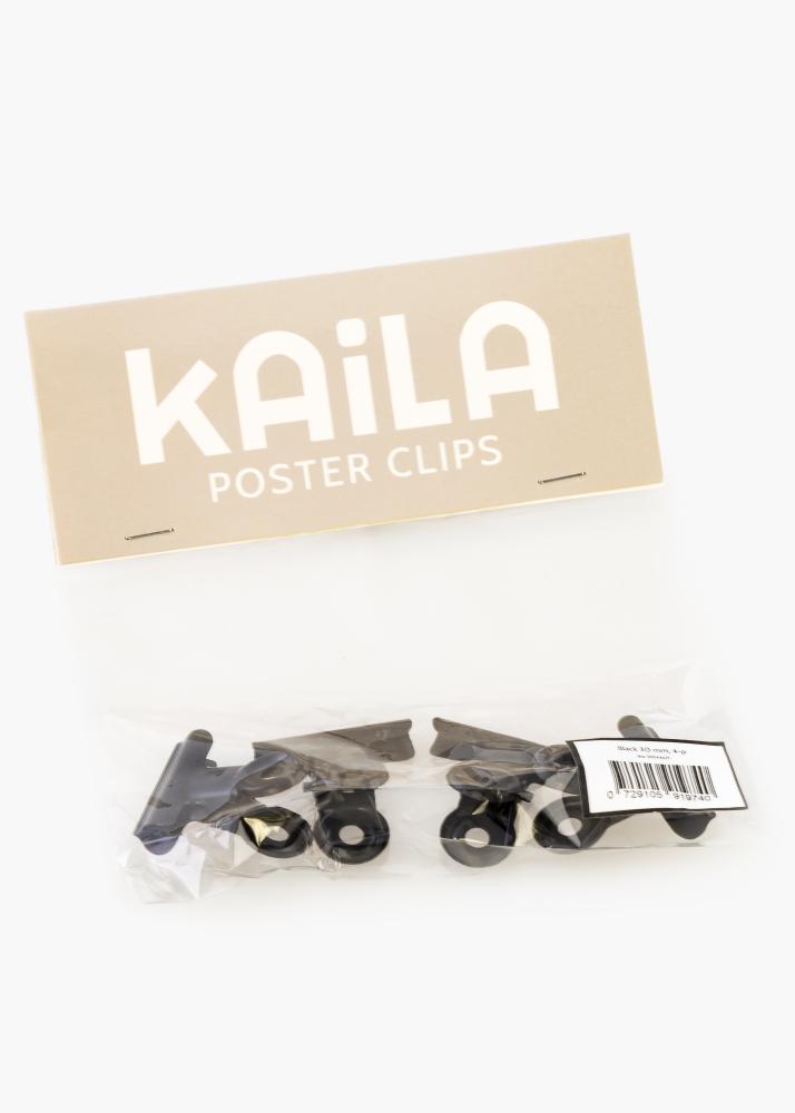 KAILA Įrašai Clip Black 30 mm - 4-p