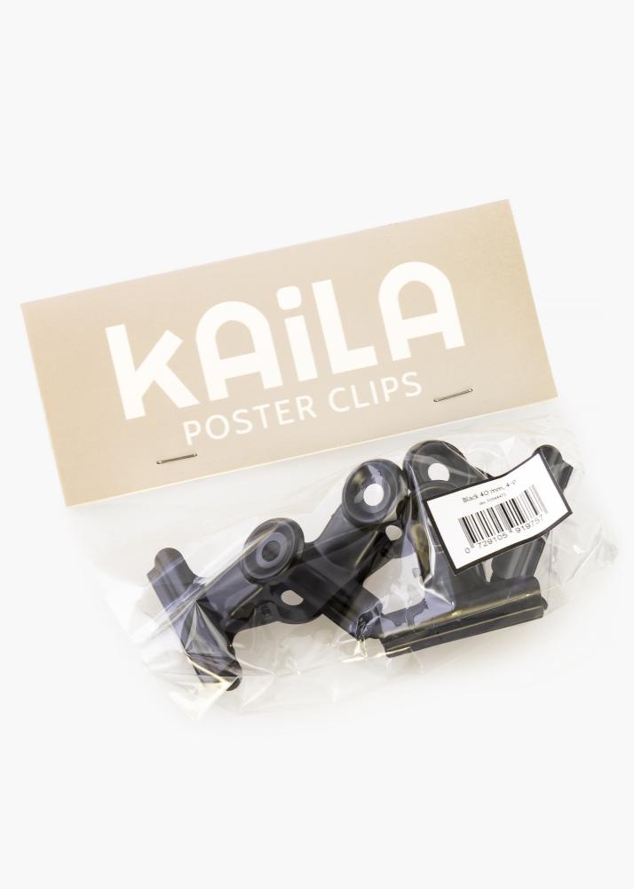 KAILA Įrašai Clip Black 40 mm - 4-p