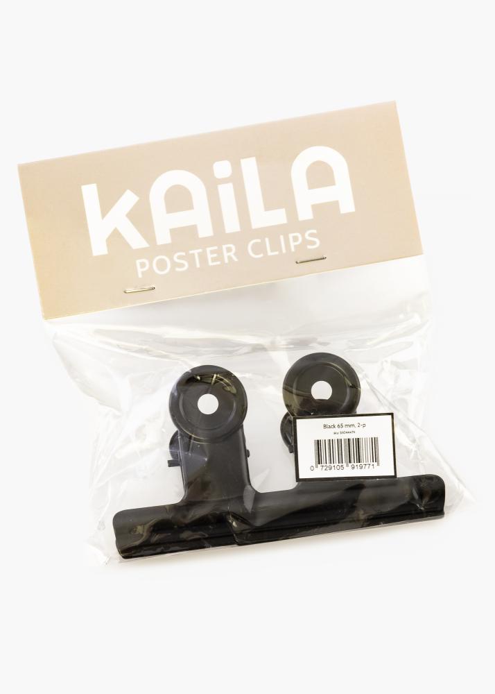 KAILA Įrašai Clip Black 65 mm - 2-p