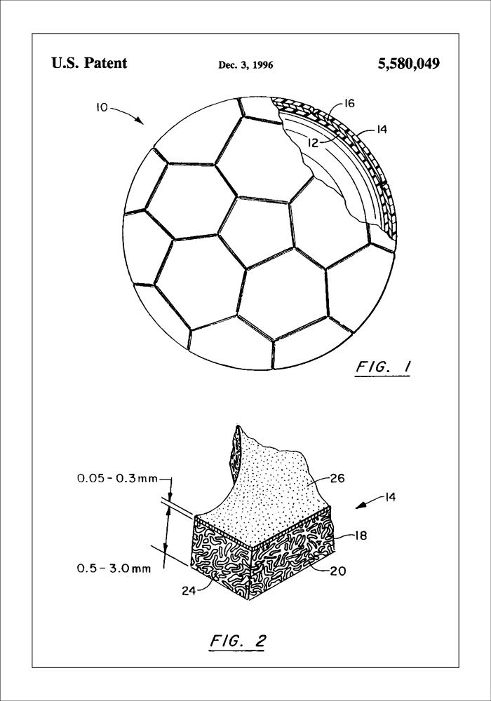 Patent Print - Football - White Įrašai