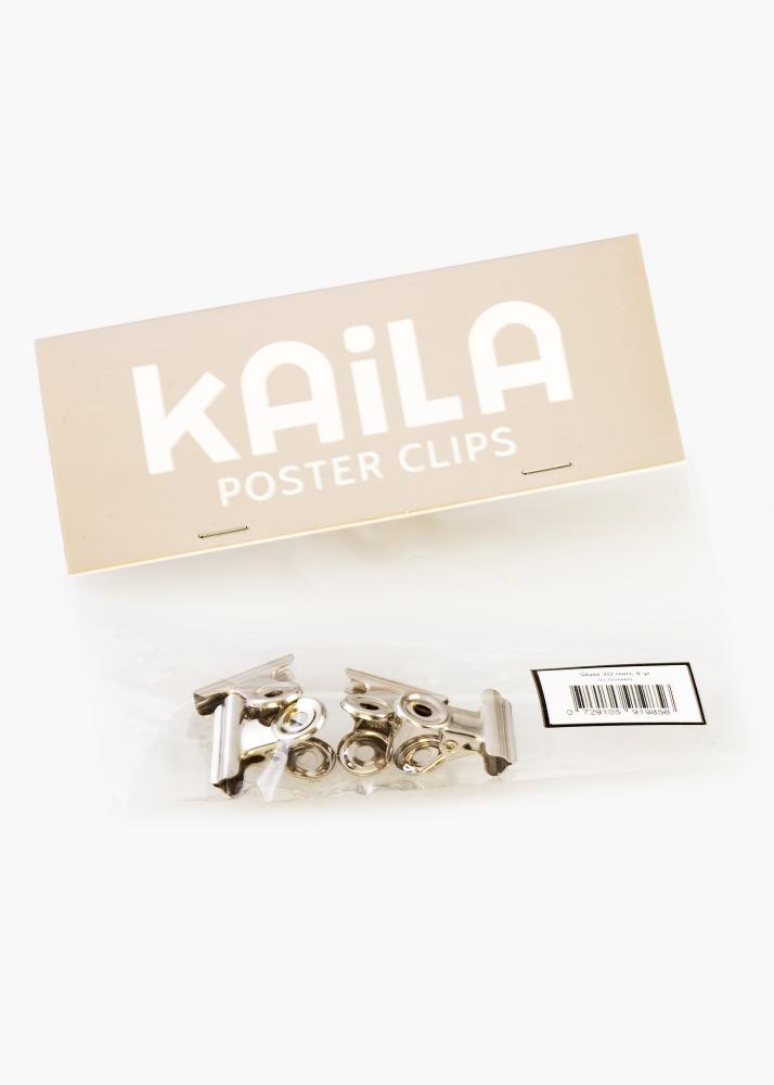 KAILA Įrašai Clip Sidabras 20 mm - 4-p