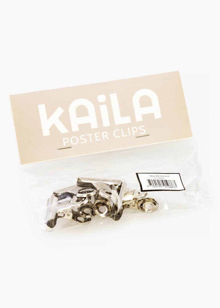 KAILA Įrašai Clip Sidabras 30 mm - 4-p