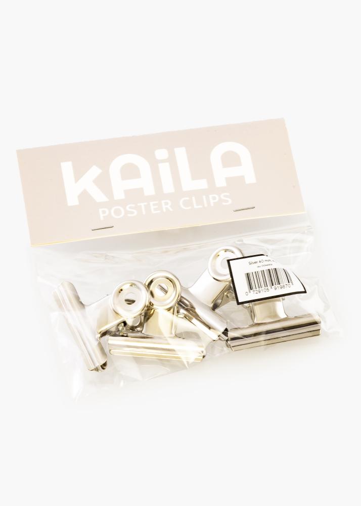 KAILA Įrašai Clip Sidabras 40 mm - 4-p