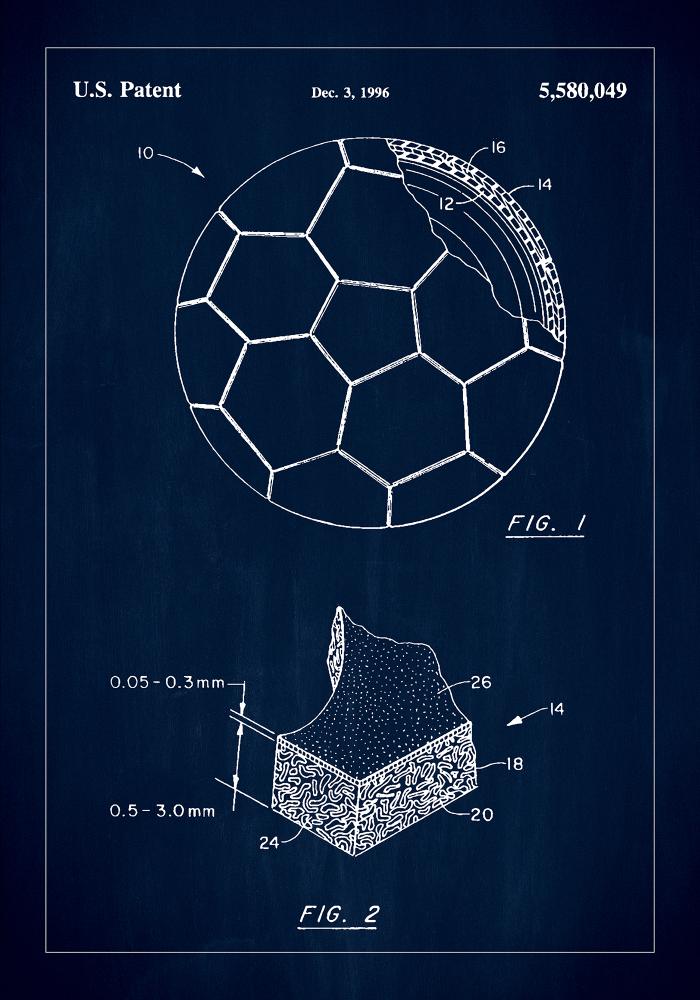 Patent Print - Football - Blue Įrašai