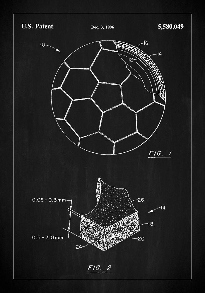 Patent Print - Football - Black Įrašai