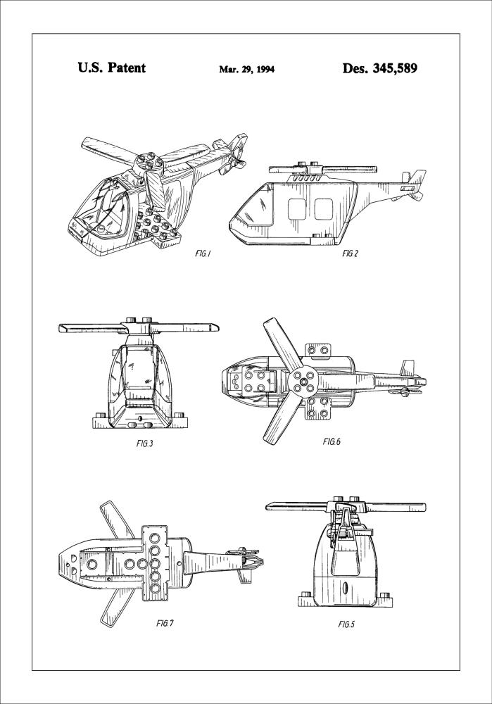 Patent Print - Lego Helicopter - White Įrašai