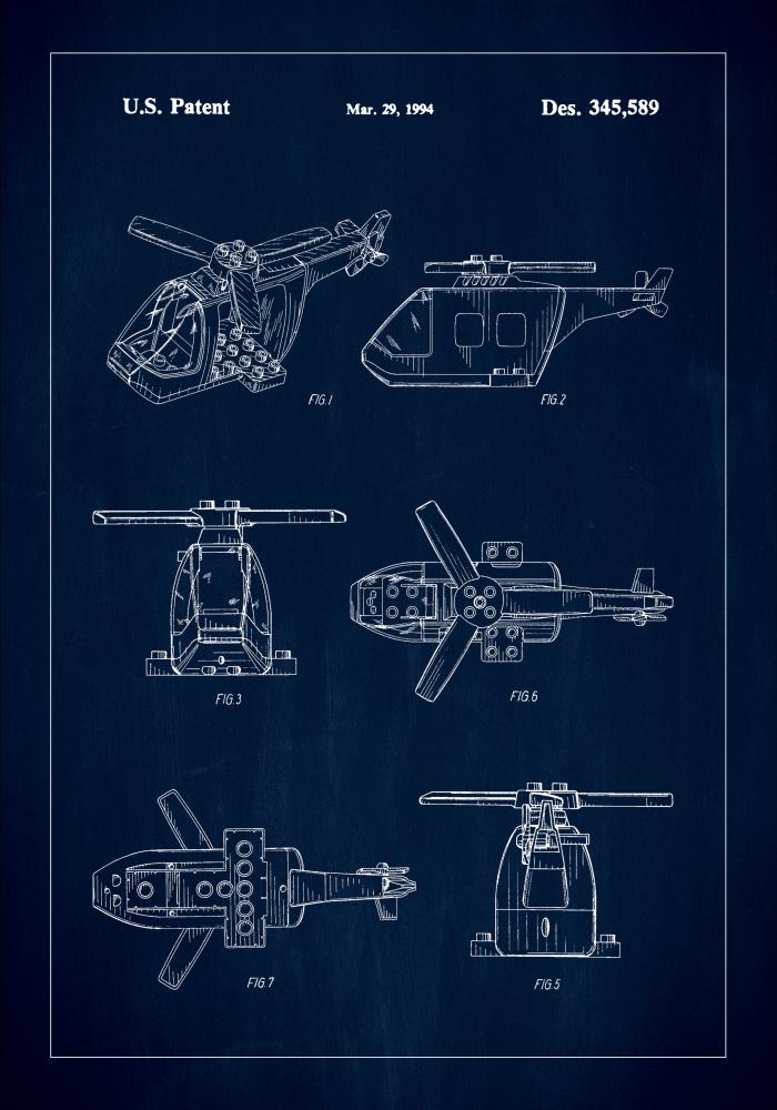 Patent Print - Lego Helicopter - Blue Įrašai