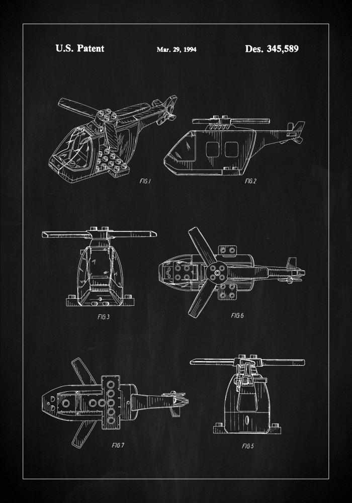 Patent Print - Lego Helicopter - Black Įrašai