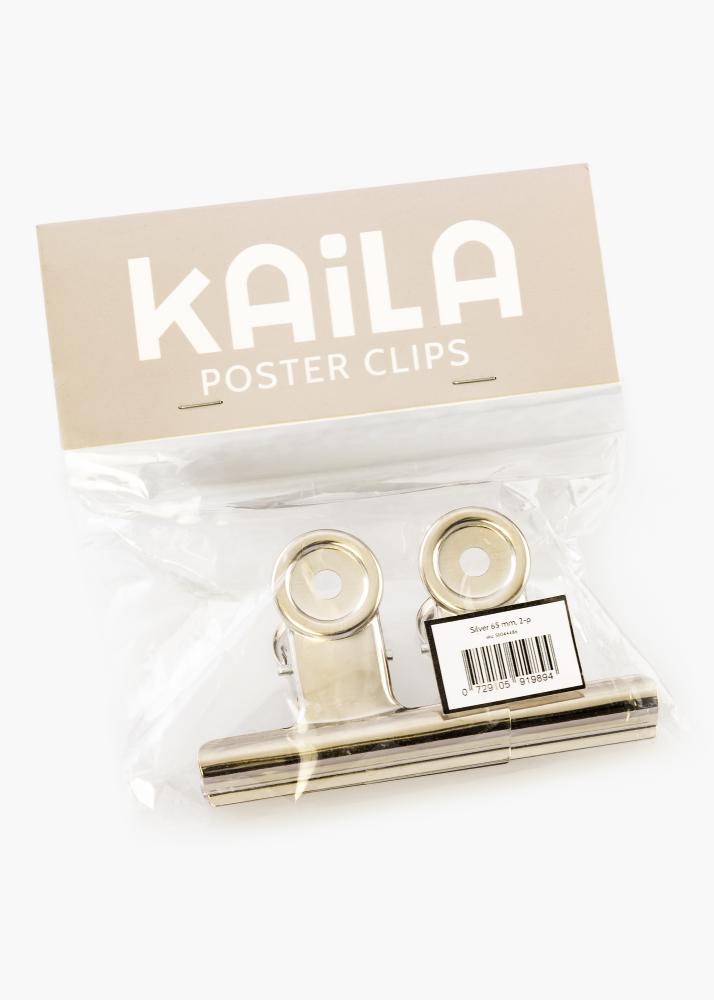 KAILA Įrašai Clip Sidabras 65 mm - 2-p