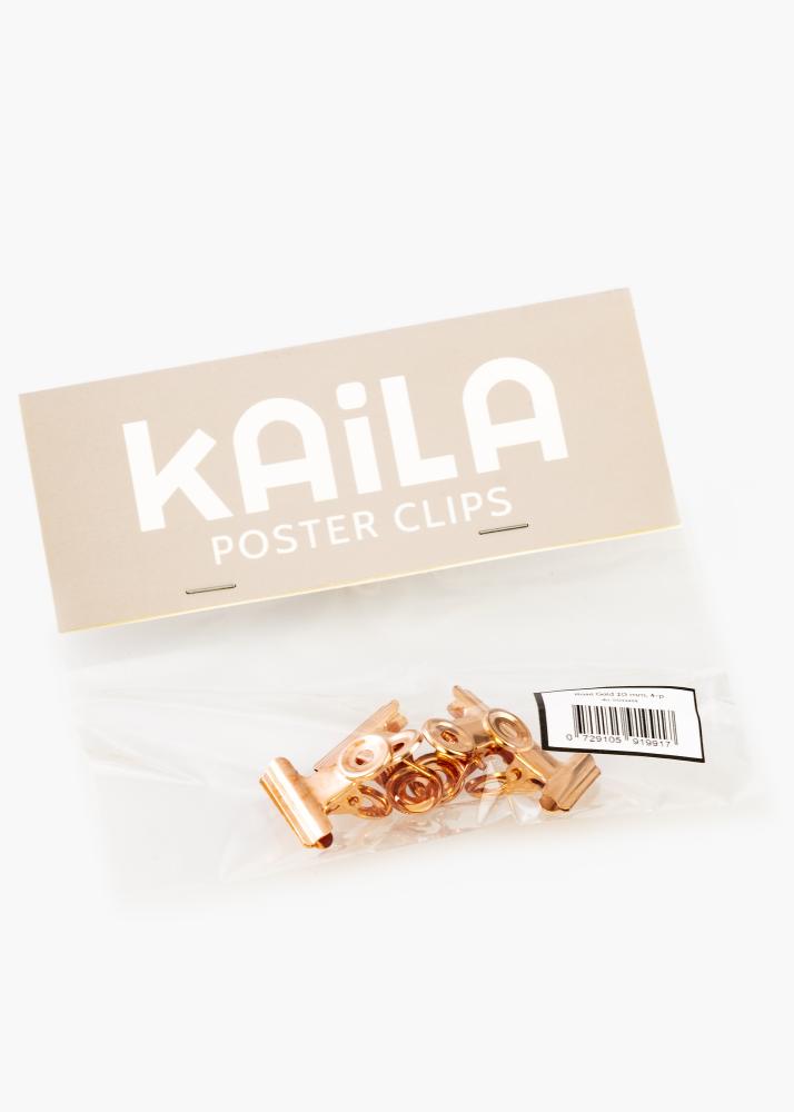 KAILA Įrašai Clip Rose Gold 20 mm - 4-p