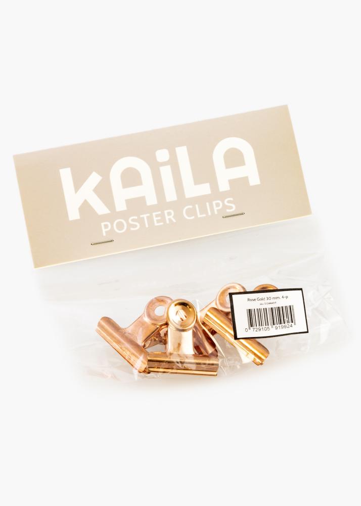 KAILA Įrašai Clip Rose Gold 30 mm - 4-p