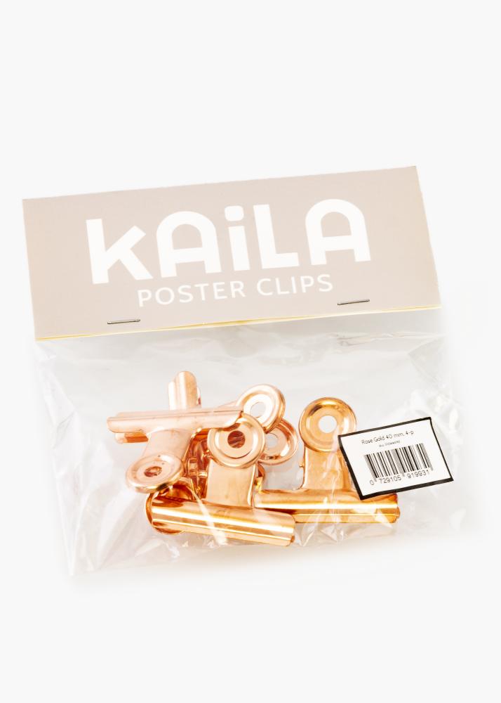 KAILA Įrašai Clip Rose Gold 40 mm - 4-p