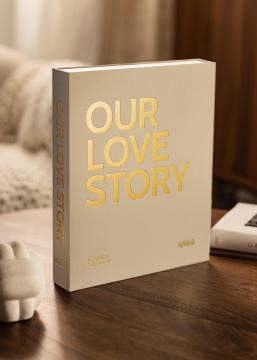 KAILA OUR LOVE STORY Creme - Coffee Table Photo Album (60 Juodi puslapiai)