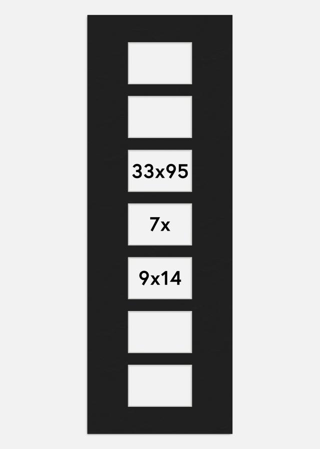 Paspartu Juodas 33x95 cm - Koliažas 7 Paveikslėliai (9x14 cm)