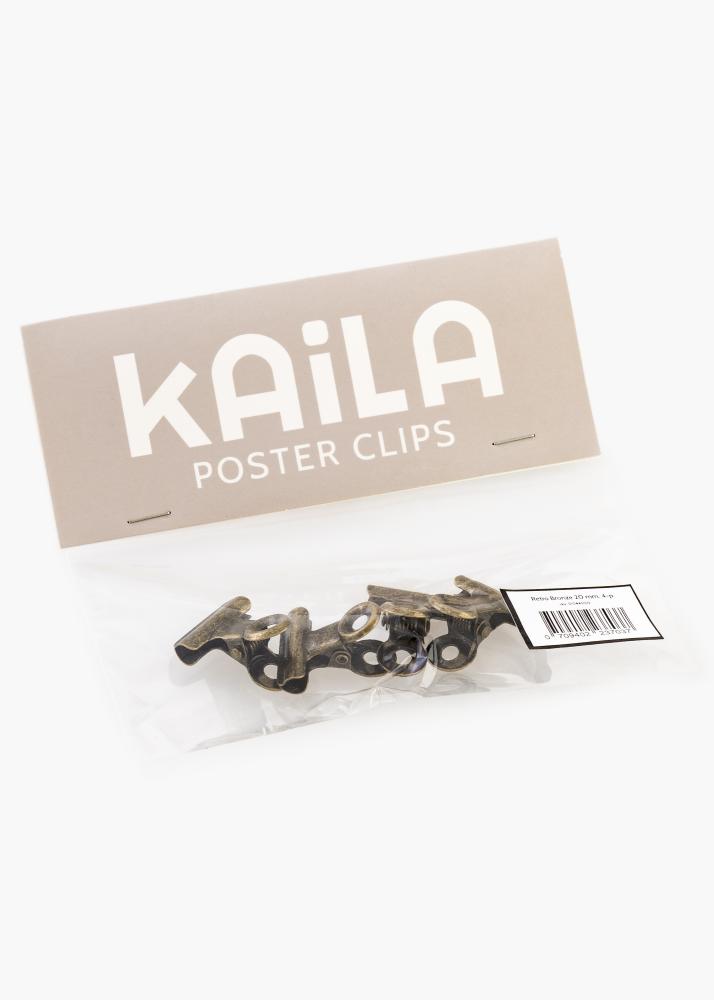 KAILA Įrašai Clip Retro Bronze 20 mm - 4-p