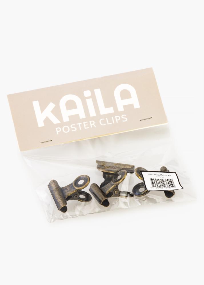 KAILA Įrašai Clip Retro Bronze 30 mm - 4-p