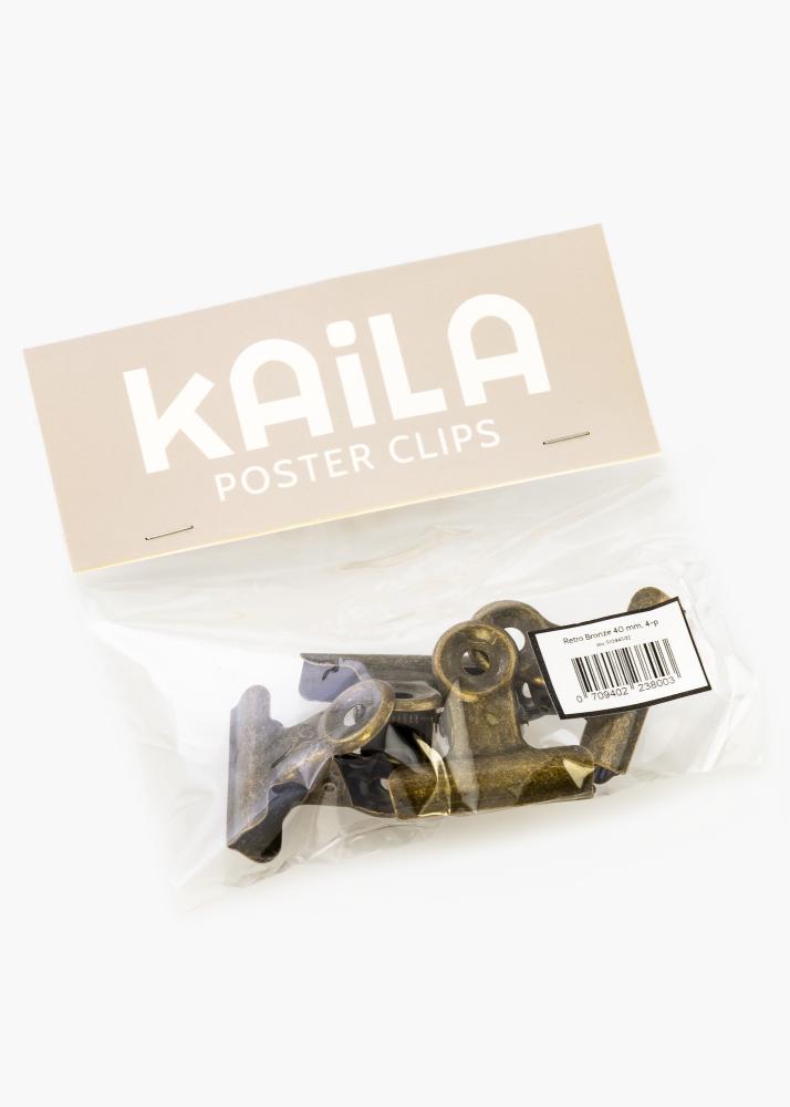 KAILA Įrašai Clip Retro Bronze 40 mm - 4-p