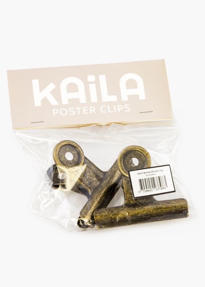 KAILA Įrašai Clip Retro Bronze 65 mm - 2-p