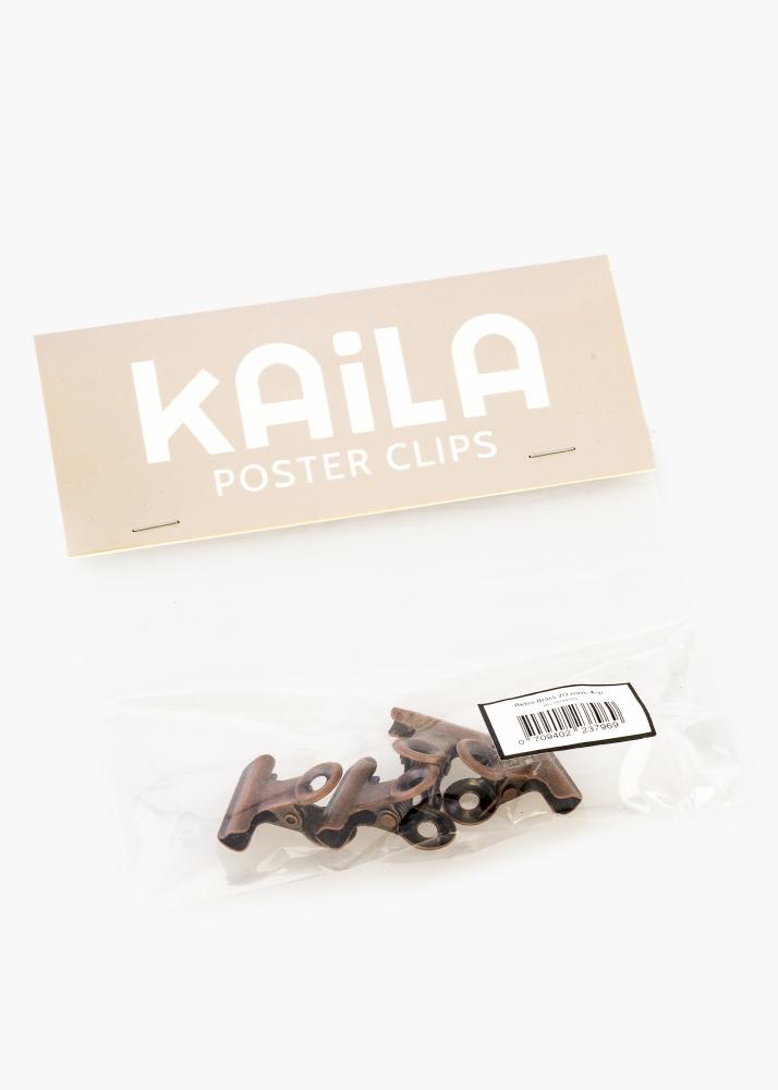 KAILA Įrašai Clip Retro Brass 20 mm - 4-p