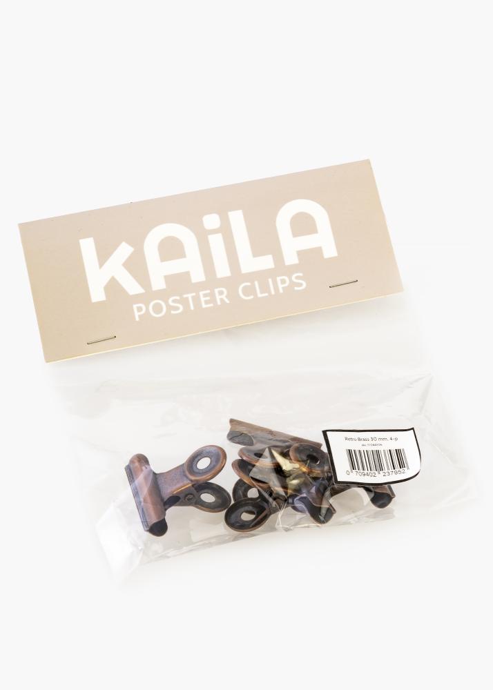 KAILA Įrašai Clip Retro Brass 30 mm - 4-p