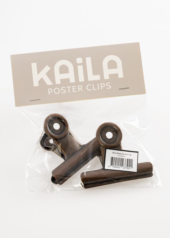 KAILA Įrašai Clip Retro Brass 65 mm - 2-p