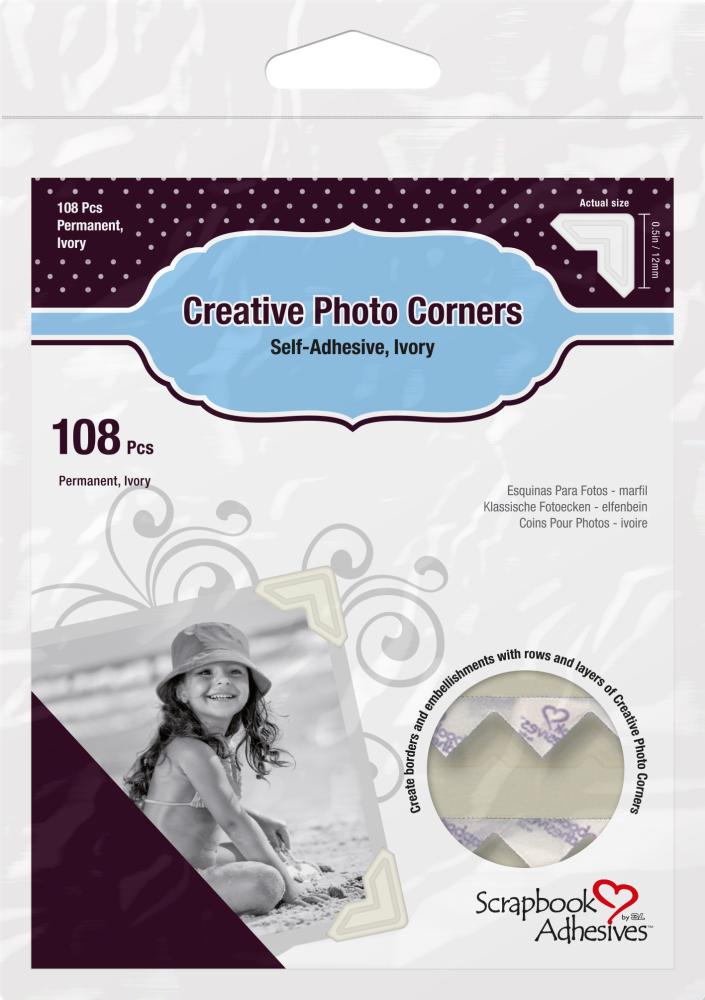 3L Creative Photo Corners Baltas - 108 vnt