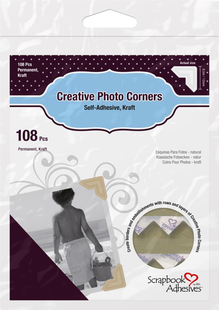 3L Creative Photo Corners Rudas - 108 vnt