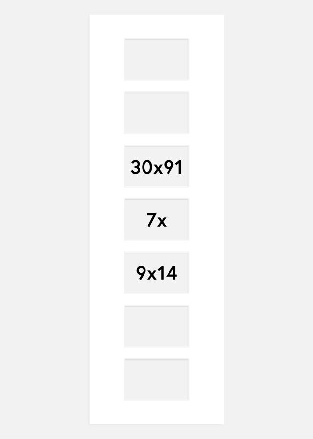 Paspartu Baltas 30x91 cm - Koliažas 7 Paveikslėliai (9x14 cm)