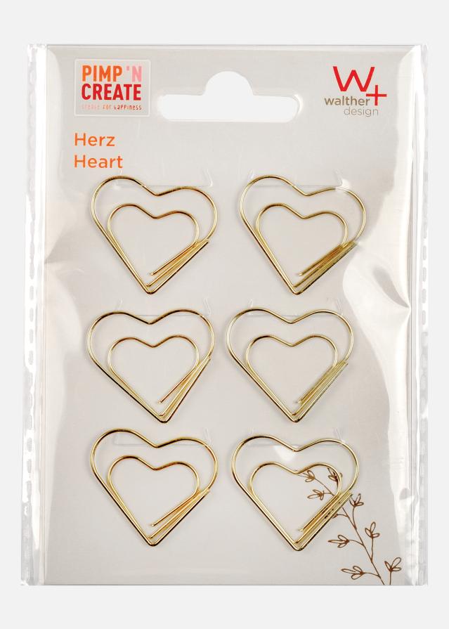 PAC Metalas Paperclip Heart Auksas