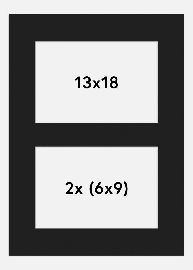 Paspartu Juodas 13x18 cm - Koliažas 2 Paveikslėliai (6x9 cm)