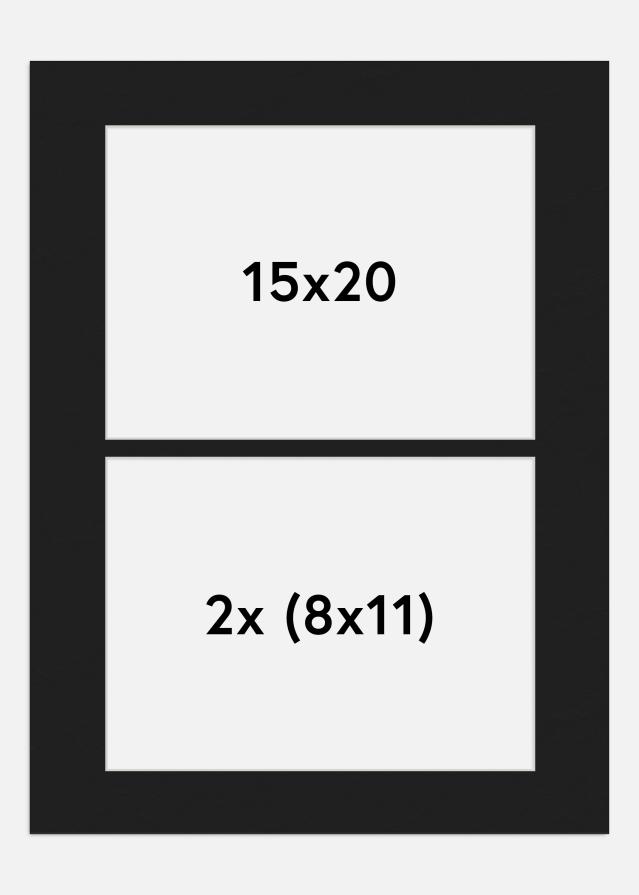 Paspartu Juodas 15x20 cm - Koliažas 2 Paveikslėliai (8x11 cm)