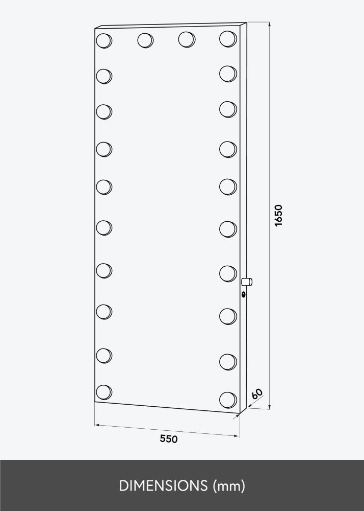 KAILA Veidrodis pušis LED Sidabras 55x165 cm