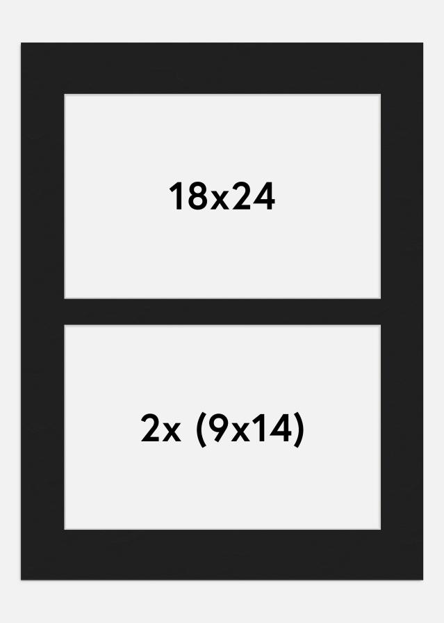 Paspartu Juodas 18x24 cm - Koliažas 2 Paveikslėliai (9x14 cm)