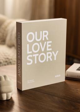 KAILA OUR LOVE STORY Grey - Coffee Table Photo Album (60 Juodi puslapiai)