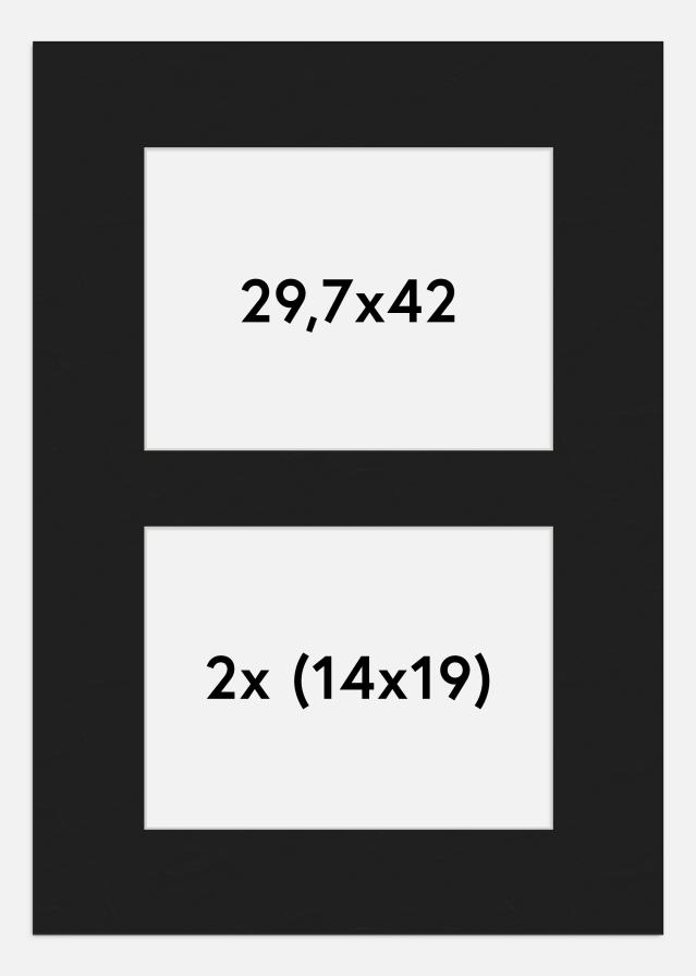 Paspartu Juodas 29,7x42 cm - Koliažas 2 Paveikslėliai (14x19 cm)